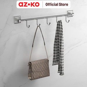 [EZO.0801992] AZKO Acroz Gantungan Dinding Kamar Mandi 5 Kait Classic 8601-5 Bathroom Hook Kaitan Dinding Serbaguna Pengait Handuk Alat Mandi