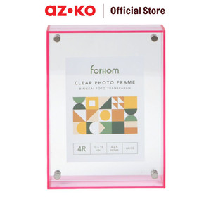 [EZO.0802000] AZKO Forhom 4R Bingkai Foto Meja Transparan Rhy23120603-3 - Pink Pigura Aesthetic Frame Tempat Foto Pajangan Dekorasi Rumah Figura