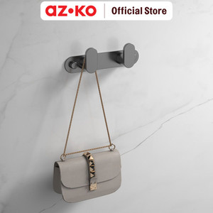 [EZO.0802024] AZKO Acroz Gantungan Dinding Kamar Mandi 2 Kait Minimalist 82001 Bathroom Hook Kaitan Dinding Serbaguna Pengait Handuk Alat Mandi