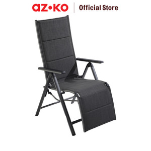 [EZO.0802039] AZKO Kursi Teras Aluminium Textilene Padded Dengan Footrest Y - Abu-Abu Balcony Chair Kursi Outdoor Serbaguna Furniture Rumah Tempat Duduk Kursi Halaman Balkon