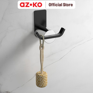 [EZO.0802050] AZKO Acroz Gantungan Dinding Kamar Mandi 2 Kait Elegant 21301-2 Bathroom Hook Kaitan Dinding Serbaguna Pengait Handuk Alat Mandi