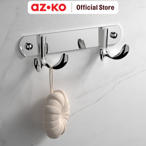 [EZO.0802060] AZKO Fosa Gantungan Dinding Kamar Mandi 2 Kait Basic 2901-2 Bathroom Hook Kaitan Dinding Serbaguna Pengait Handuk Alat Mandi
