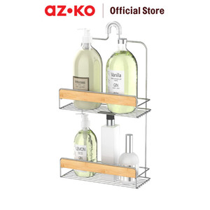 [EZO.0802098] AZKO Stora Rak Gantung Kamar Mandi 2 Tingkat Chrome Wk820369R Shower Wall Shelf Organizer Tempat Sampo Sabun Rak Tembok Serbaguna Aksesoris Kamar Mandi Furniture Indoor Rumah