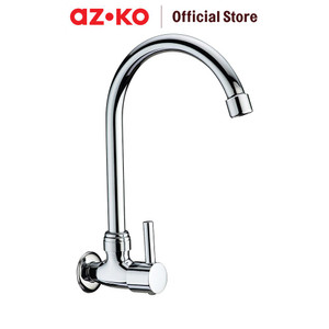 [EZO.0802105] AZKO Acroz 18.9 cm Keran Dapur Chrome Kitchen Sink Tap Wall Faucet Peralatan Dapur Kran Air Wastafel