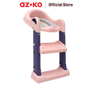 [EZO.0802106] AZKO Kindla Alas Duduk Kloset Anak Dengan Tangga 8858 - Pink Baby Toilet Dudukan Wc Anak Perlengkapan Toilet Training
