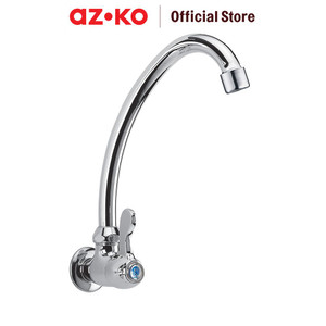 [EZO.0802107] AZKO Acroz 16.5 cm Keran Dapur Chrome Kitchen Sink Tap Wall Faucet Peralatan Dapur Kran Air Wastafel