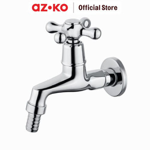 [EZO.0802123] AZKO Acroz Keran Air Dengan Ulir Chrome T2008B-F02 Outdoor Cold Tap Kran Air Tembok Aksesoris Kamar Mandi Bathroom Accessories