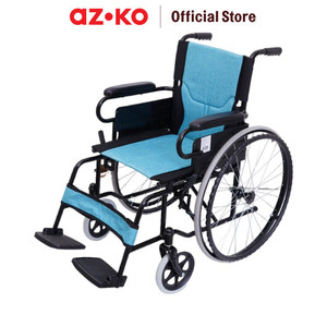 [EZO.0802164] AZKO Galena 46 cm Kursi Roda Manual 68-46 - Biru Foldable Wheelchair Kursi Dorong Lipat Alat Bantu Kesehatan