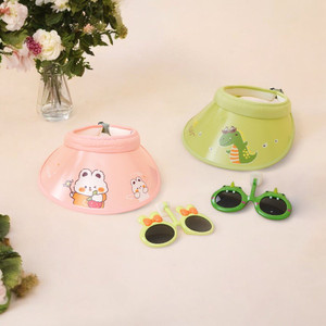 [EZO.0802167] AZKO Ataru Topi Visor Anak Dengan Kacamata Aksesoris Kepala Anak Kids Visor Hat Topi Olahraga Running Visor Topi Visor Polos - Hijau