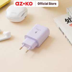 [EZO.0802174] AZKO Ataru Kepala Charger Dual Usb A & C 30 watt - Ungu Head Charger Kepala Casan Colokan Adapter Casan Perlengkapan Elektronik Gadget Accessories