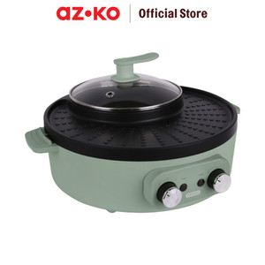 [EZO.0802186] AZKO Memoo 4In1 Hotpot Steam Grill Fryer - Hijau Alat Masak Listrik Serbaguna Grill Pan And Pot Penggoreng Dan Perebus Kitchen Tools