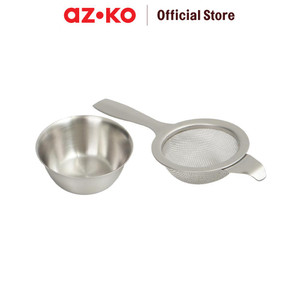 [EZO.0802212] AZKO Kris Saringan Dengan Wadah W021092 Food Strainer Serokan Penyaring Minyak Saringan Tirisan Goreng Pengangkat Masakan Peralatan Masak Food Grade