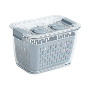 [EZO.0802224] AZKO Kris Gure Wadah Makanan Dengan Saringan Food Container With Colander Kotak Makan Food Grade Serbaguna Tempat Makanan Food Storage Kitchenware - 0.60