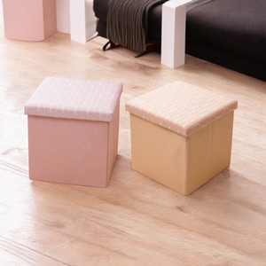 [EZO.0802261] AZKO Stora Bangku Ottoman Lipat Stripes Tempat Duduk Serbaguna Bangku Multifungsi Ottoman With Storage Furniture Hunian Minimalis - Oranye