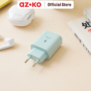 [EZO.0802289] AZKO Ataru Kepala Charger Dual Usb A & C 30 watt - Hijau Muda Head Charger Kepala Casan Colokan Adapter Casan Perlengkapan Elektronik Gadget Accessories