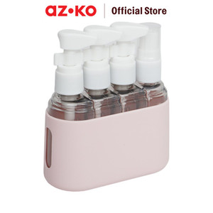 [EZO.0802302] AZKO Passport Set 4 Pcs Botol Travel Box Travel Bottle Wadah Sabun Sampo Lotion Praktis Serbaguna Perlengkapan Traveling