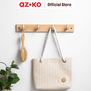 [EZO.0802303] AZKO Stora 45X6X6 cm Gantungan Pakaian 4 Pengait Motif Oak Pengait Multifungsi Tembok Clothes Hook Tempat Gantung Pakaian Barang Serbaguna