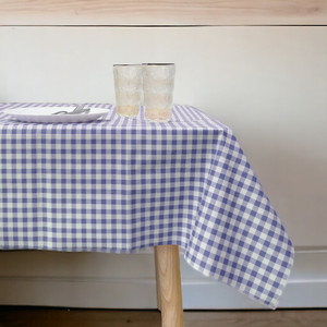 [EZO.0802323] AZKO Forhom Taplak Meja Pvc Gingham Tablecloth Aesthetic Alas Meja Serbaguna Dekorasi Ruang Makan Ruang Tamu Home Decoration - Biru, 145x320cm