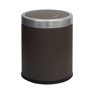 [EZO.0802326] AZKO Krisbow Tempat Sampah Push Cover Tong Sampah Wadah Pembuangan Alat Kebersihan Indoor Trash Bin - Cokelat, 8