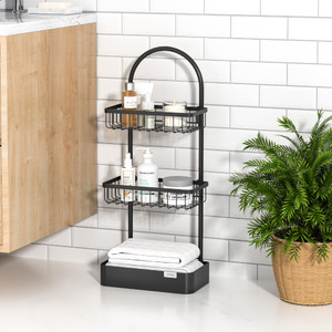 [EZO.0802348] AZKO Stora Rak Kamar Mandi Knockdown Organizer Serbaguna Rak Sabun Shampoo Tempat Peralatan Mandi Bathroom Wall Shelves - 29.4x18.5x870.8cm