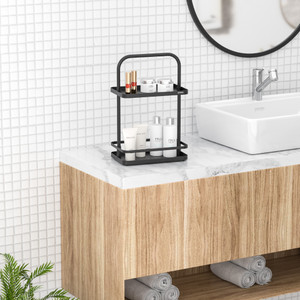 [EZO.0802349] AZKO Stora 26X17 Cm Rak Kamar Mandi Knockdown Organizer Serbaguna Rak Sabun Shampoo Tempat Peralatan Mandi Bathroom Wall Shelves - 26x17x40.4cm