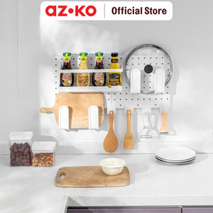 [EZO.0802370] AZKO Stora Set Pegboard Rak Dinding Dapur Kitchen Wall Shelf Rak Tembok Serbaguna Ambalan Dinding Furniture Indoor Rumah