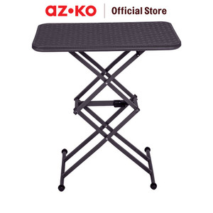 [EZO.0802376] AZKO Soleil Meja Teras Lipat Rotan Adjustable - Cokelat Balcony Table Furniture Outdoor Serbaguna Furnitur Rumah