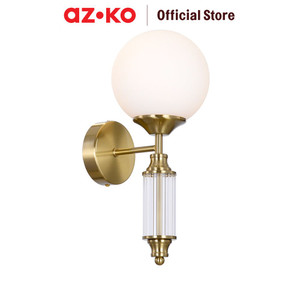 [EZO.0802377] AZKO Eglare Elena Lampu Dinding Hias E14 - Brass/Putih Wall Lamp Light Lampu Tembok Penerangan Indoor Lampu Dekorasi