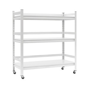 [EZO.0802382] AZKO Krisbow Rak Besi Dengan Roda Storage Rack Steel Tempat Penyimpanan Serbaguna Rak Barang Organizer Gudang - 3 Tingkat