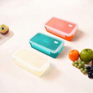 [EZO.0802393] AZKO Ataru Kotak Makan 2 Sekat Rectangle Food Container Kotak Makan Food Grade Serbaguna Tempat Makanan Food Storage Kitchenware