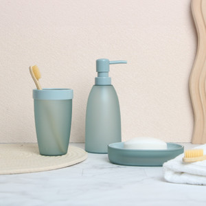 [EZO.0802398] AZKO Stora Tempat Sabun Dan Tempat Sikat Gigi Liquid Soap Container Tabung Tempat Sabun Serbaguna Aksesoris Kamar Mandi Perlengkapan Rumah Tangga - Biru, Dispenser Sabun