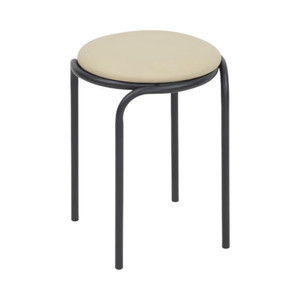[EZO.0802407] AZKO Soleil Sierra Bangku Metal Padded Pu Multipurpose Stool Bangku Makan Cafe Restoran Tempat Duduk Serbaguna Furinture Interior Rumah - Hitam
