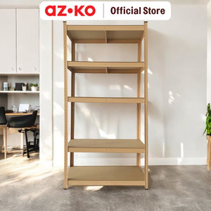 [EZO.0802408] AZKO Krisbow 90X30X180 Cm Tori Rak Besi 5 Tingkat - Cokelat Sand Storage Rack Metal Tempat Penyimpanan Serbaguna Rak Barang Dokumen Arsip Organizer Kantor Sekolah
