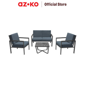 [EZO.0802423] AZKO Soleil Set Kursi & Meja Teras - Abu-Abu Tua Balcony Table Chair Furniture Outdoor Serbaguna Furnitur Rumah Tempat Duduk Kursi Halaman
