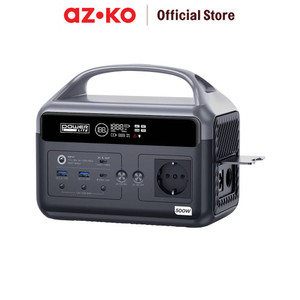 [EZO.0802439] AZKO Powerlite Power Station Baterai Portabel 500 watt Tps-Start500 Power Station Portable Battery Power Supply Darurat Perlengkapan Otomotif