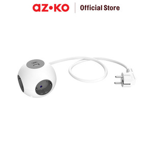 [EZO.0802443] AZKO Krisbow Stop Kontak Globe 4 Soket Dengan Usb A & Type C Electric Socket Terminal Colokan Listrik Kotak Kontak Peralatan Elektronik