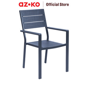 [EZO.0802446] AZKO Soleil Kursi Teras Berlengan - Abu-Abu Tua Balcony Chair Kursi Outdoor Serbaguna Furniture Rumah Tempat Duduk Kursi Halaman Balkon