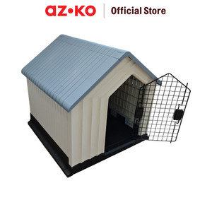 [EZO.0802491] AZKO Paws N Tail 62X62X60 cm Rumah Hewan Dengan Pintu - Biru Pet Cage Tempat Tinggal Anabul Cat House Perlengkapan Hewan Peliharaan