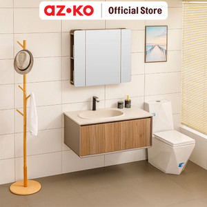 [EZO.0802492] AZKO Acroz 100 cm Kevin Set Kabinet Kamar Mandi Pvc Organizer Serbaguna Bathroom Cabinet Aksesoris Kamar Mandi Kompartemen Penyimpanan Alat Mandi