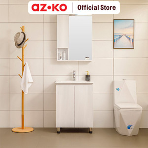 [EZO.0802494] AZKO Fosa 60 cm New Sunny Set Kabinet Kamar Mandi Pvc Organizer Serbaguna Bathroom Cabinet Aksesoris Kamar Mandi Kompartemen Penyimpanan Alat Mandi
