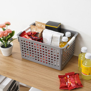 [EZO.0802533] AZKO Stora Dots Keranjang Penyimpanan Deep Handle Storage Basket Kotak Penyimpanan Serbaguna Bin Organizer Tempat Simpan Barang - Abu-abu, 16