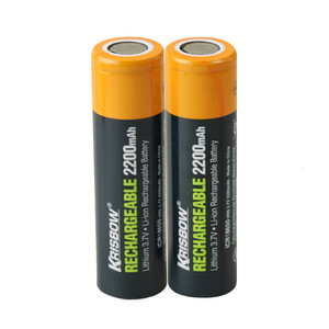 [EZO.0802550] AZKO Krisbow Set 2 Pcs Baterai Rechargeable 2200 Mah 18650 Batre Isi Ulang Peralatan Elektronik Battery Rechargeable