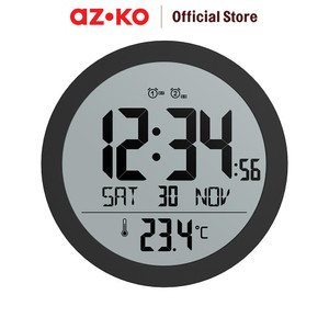 [EZO.0802557] AZKO Arthome 21 cm Jam Dinding Lcd Digital Round Em3567 Wall Clock Jam Tembok Digital Aesthetic Dekorasi Rumah Hiasan Dinding