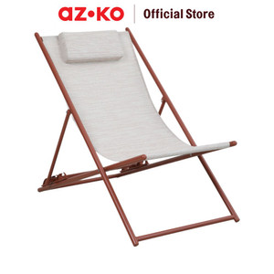 [EZO.0802595] AZKO Soleil Merlot Kursi Pantai 3 Posisi Dengan Bantal - Krem Summer Beach Chair Kursi Outdoor Serbaguna Tempat Duduk Kursi Halaman Balkon