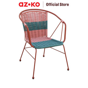 [EZO.0802596] AZKO Soleil Merry Kursi Teras Rattan - Merah/Biru Balcony Chair Kursi Outdoor Serbaguna Furniture Rumah Tempat Duduk Kursi Halaman Balkon