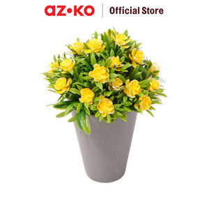 [EZO.0802597] AZKO Arthome 19 cm Tanaman Artifisial Grass Gardenia Dengan Pot - Kuning Tumbuhan Tanaman Buatan Dekorasi Plant Sintetis Pajangan Rumah Serbaguna Hiasan Properti Foto