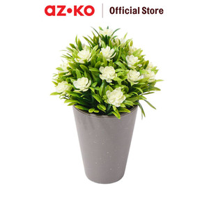 [EZO.0802599] AZKO Arthome 19 cm Tanaman Artifisial Grass Gardenia Dengan Pot - Putih Tumbuhan Tanaman Buatan Dekorasi Plant Sintetis Pajangan Rumah Serbaguna Hiasan Properti Foto