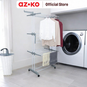 [EZO.0802625] AZKO Stora 76X45X172 cm Jemuran Baju 3 Tingkat Tempat Jemur Baju Drying Rack Gantungan Laundry Perlengkapan Rumah Tangga
