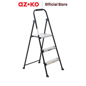 [EZO.0802630] AZKO Fixsteps 1.1 mtr Tangga Lipat Aluminium Basic 3 Step - Hitam Multifunction Household Ladder Peralatan Rumah Tangga Tangga Buka Tutup Foldable Ladder