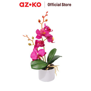 [EZO.0802645] AZKO Arthome Tanaman Artifisial Orchid Fascia Dengan Pot - Ungu Tumbuhan Tanaman Buatan Dekorasi Plant Sintetis Pajangan Rumah Serbaguna Hiasan Properti Foto